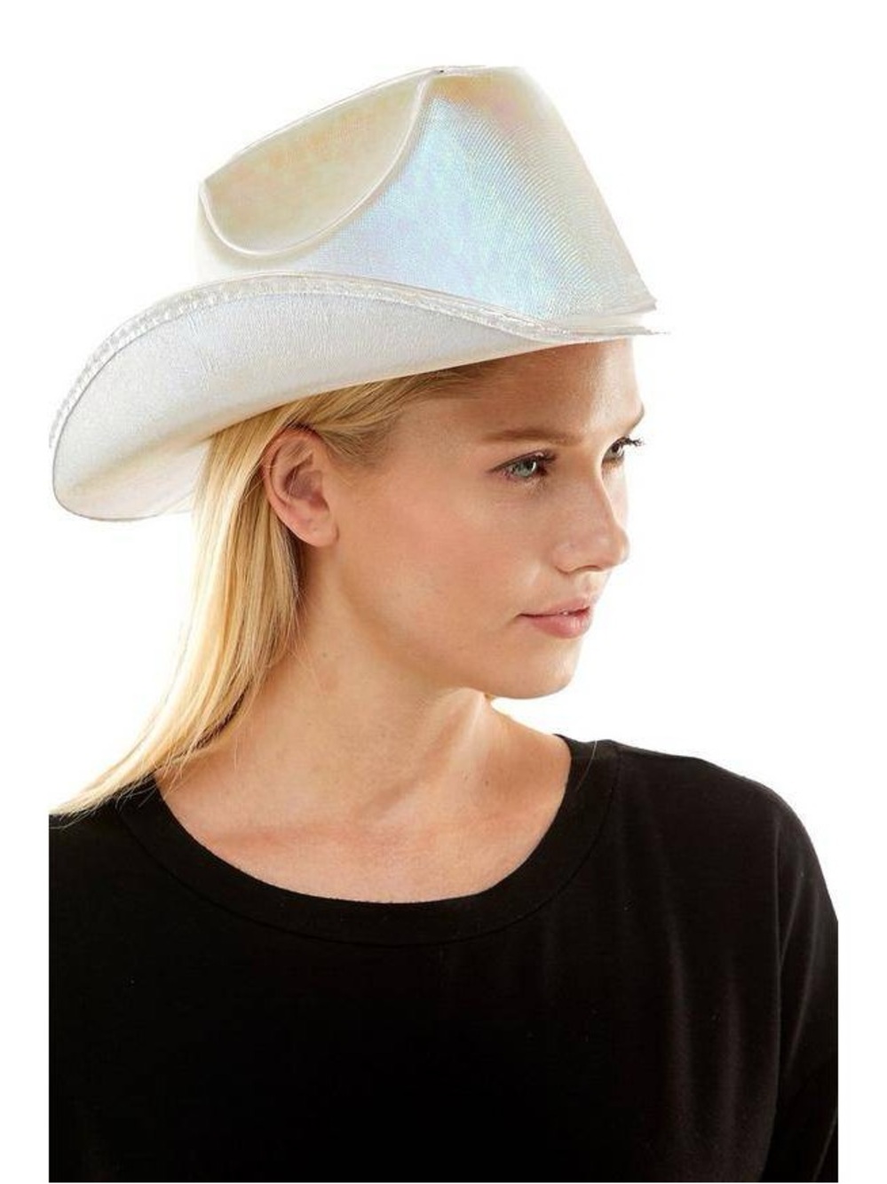 Party City White Light Up Cowboy Hat-NWT